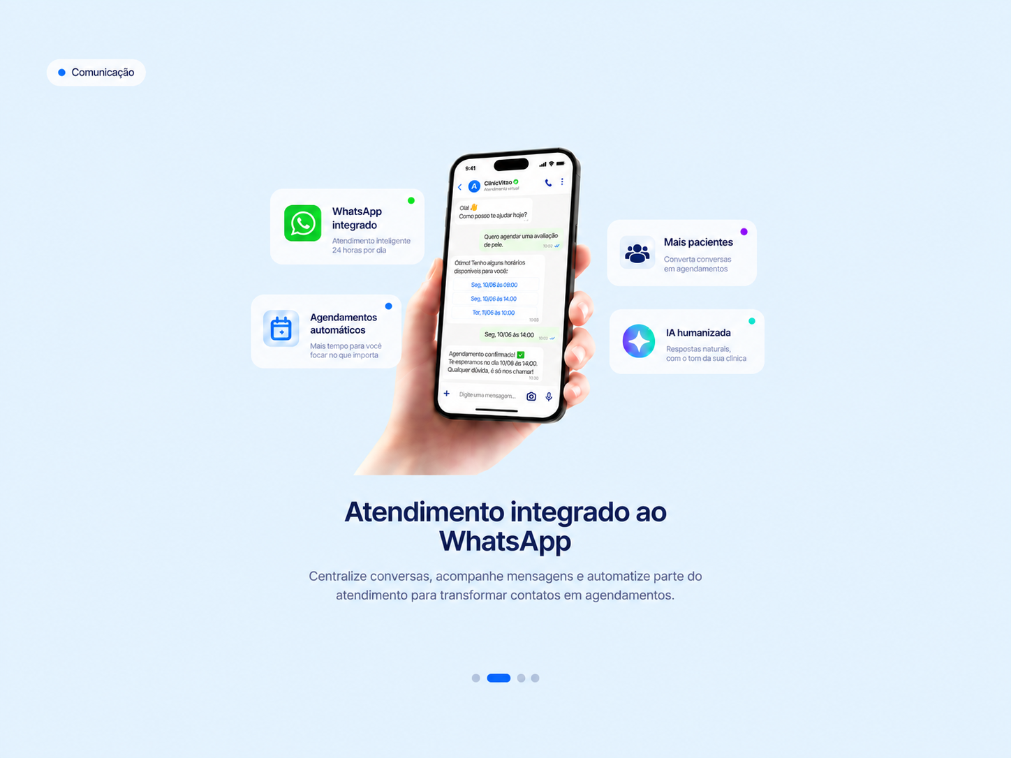 Comunicação integrada ao WhatsApp no Clinicvittae